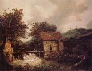 Jacob van Ruisdael, Two Watermills and an open Sluice near Singraven
